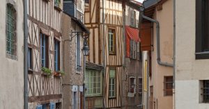 The Ancient Butchers Quarter of Limoges, half timbered houses