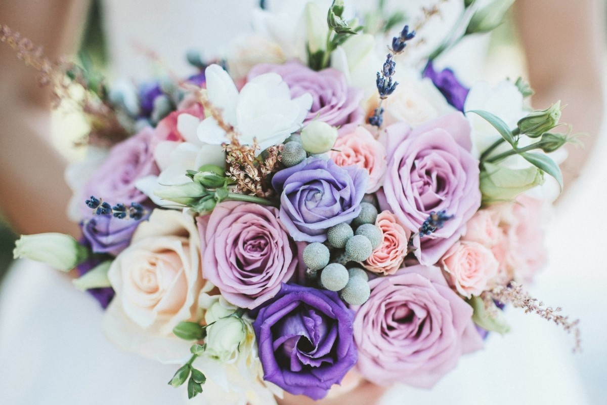 Bridal Bouquet with lavender sprigs 