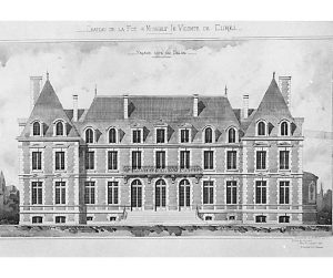 Original Sketch Drawing of The Chateau de La Cazine, (Drawn in the late 1800s)